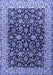 Machine Washable Persian Blue Traditional Rug, wshtr1554blu