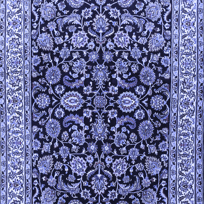 Machine Washable Persian Blue Traditional Rug, wshtr1554blu