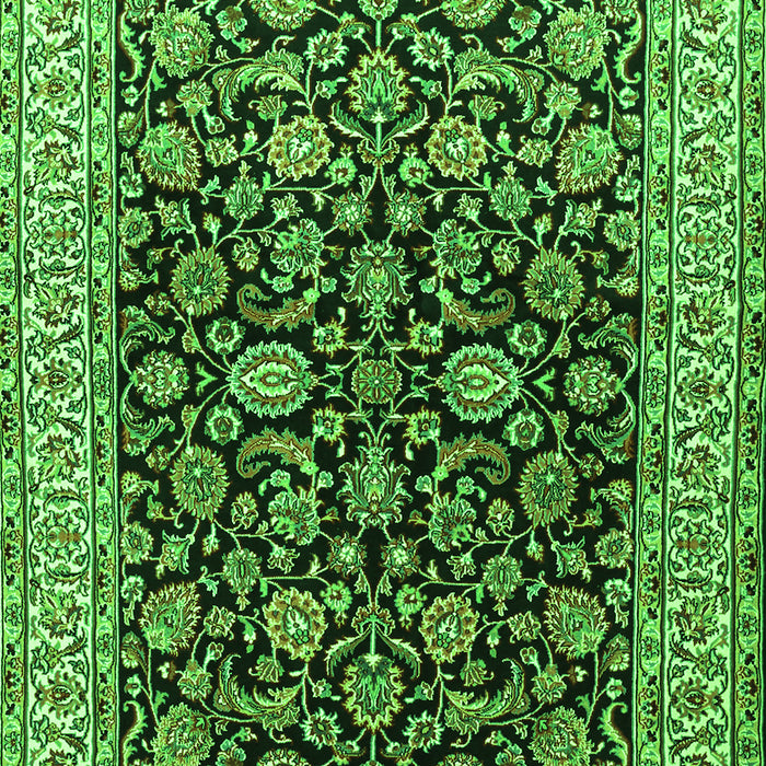 Serging Thickness of Machine Washable Persian Green Traditional Area Rugs, wshtr1554grn
