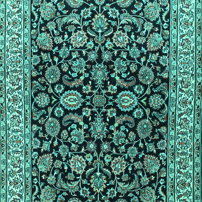 Machine Washable Persian Turquoise Traditional Area Rugs, wshtr1554turq