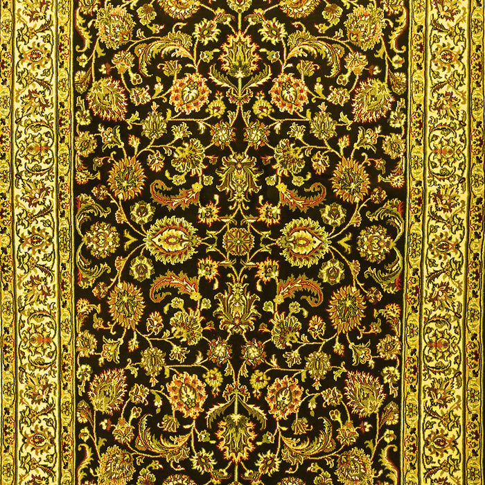 Machine Washable Persian Yellow Traditional Rug, wshtr1554yw