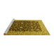 Sideview of Machine Washable Persian Yellow Traditional Rug, wshtr1554yw