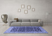 Machine Washable Persian Blue Traditional Rug in a Living Room, wshtr1554blu