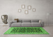 Machine Washable Persian Green Traditional Area Rugs in a Living Room,, wshtr1554grn