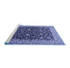 Sideview of Machine Washable Persian Blue Traditional Rug, wshtr1554blu