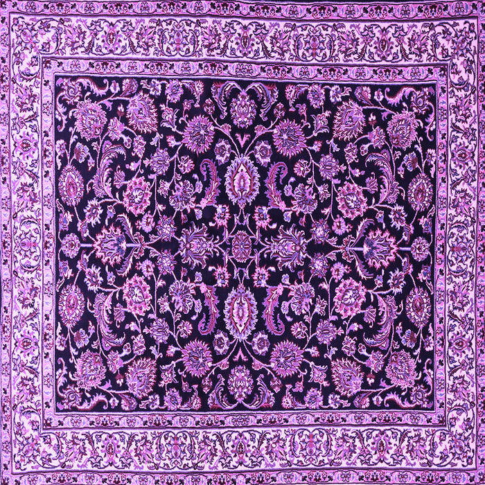 Square Machine Washable Persian Purple Traditional Area Rugs, wshtr1554pur