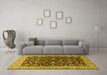 Machine Washable Persian Yellow Traditional Rug in a Living Room, wshtr1554yw