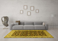 Machine Washable Persian Yellow Traditional Rug, wshtr1554yw