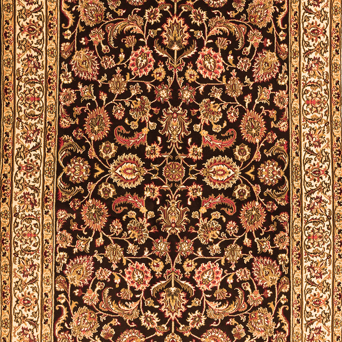 Serging Thickness of Machine Washable Persian Orange Traditional Area Rugs, wshtr1554org