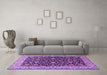 Machine Washable Persian Purple Traditional Area Rugs in a Living Room, wshtr1554pur