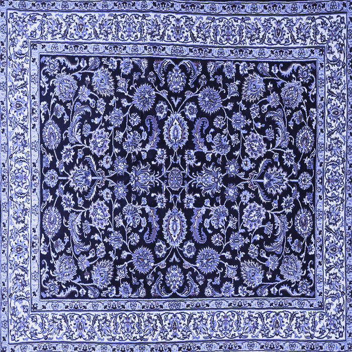 Square Machine Washable Persian Blue Traditional Rug, wshtr1554blu