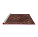 Sideview of Machine Washable Traditional Dark Almond Brown Rug, wshtr1555