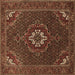 Square Machine Washable Persian Brown Traditional Rug, wshtr1555brn