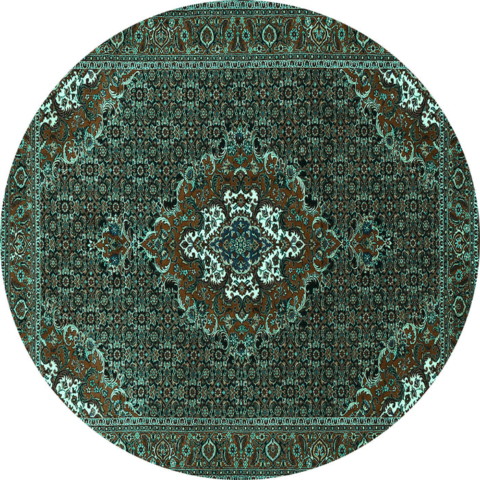 Round Persian Turquoise Traditional Rug, tr1555turq