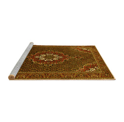 Sideview of Machine Washable Persian Yellow Traditional Rug, wshtr1555yw