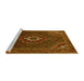 Sideview of Machine Washable Persian Yellow Traditional Rug, wshtr1555yw