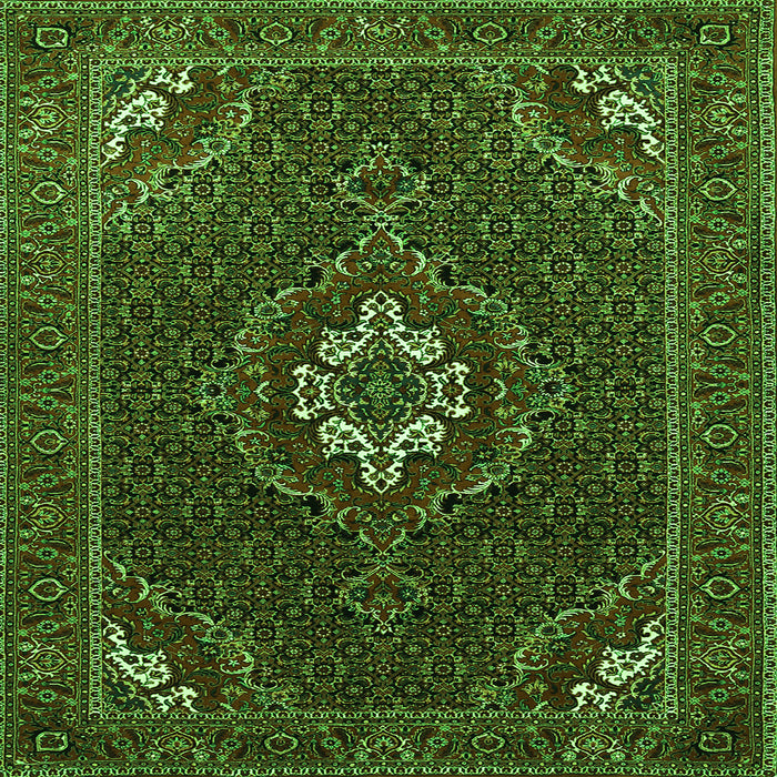 Round Machine Washable Persian Green Traditional Area Rugs, wshtr1555grn