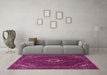 Machine Washable Persian Pink Traditional Rug in a Living Room, wshtr1555pnk