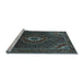 Sideview of Machine Washable Persian Light Blue Traditional Rug, wshtr1555lblu