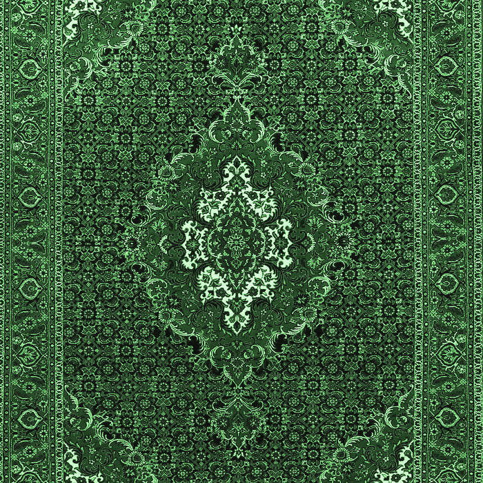 Machine Washable Persian Emerald Green Traditional Area Rugs, wshtr1555emgrn
