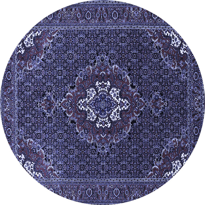 Round Persian Blue Traditional Rug, tr1555blu