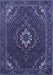 Machine Washable Persian Blue Traditional Rug, wshtr1555blu