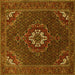 Square Machine Washable Persian Yellow Traditional Rug, wshtr1555yw