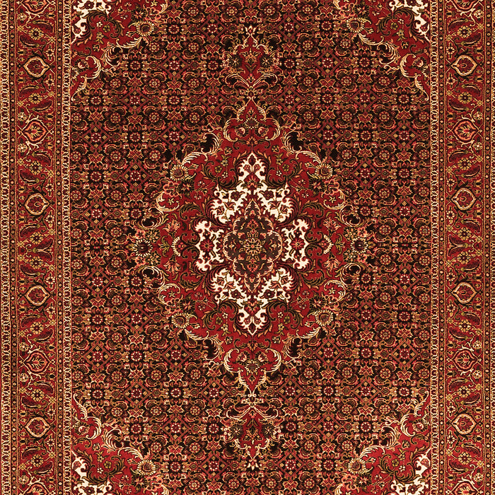 Serging Thickness of Machine Washable Persian Orange Traditional Area Rugs, wshtr1555org