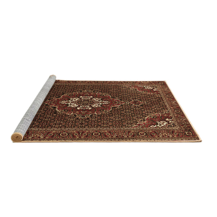 Sideview of Machine Washable Persian Brown Traditional Rug, wshtr1555brn