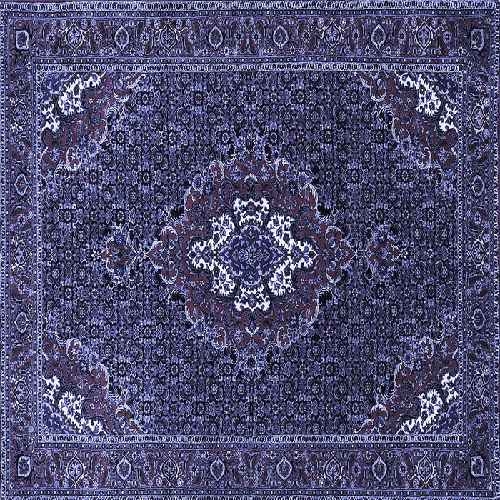 Square Machine Washable Persian Blue Traditional Rug, wshtr1555blu