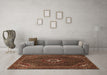 Machine Washable Persian Brown Traditional Rug in a Living Room,, wshtr1555brn