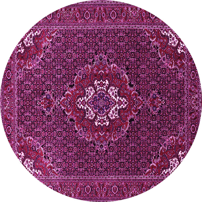 Round Machine Washable Persian Pink Traditional Rug, wshtr1555pnk