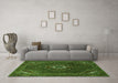 Machine Washable Persian Green Traditional Area Rugs in a Living Room,, wshtr1555grn