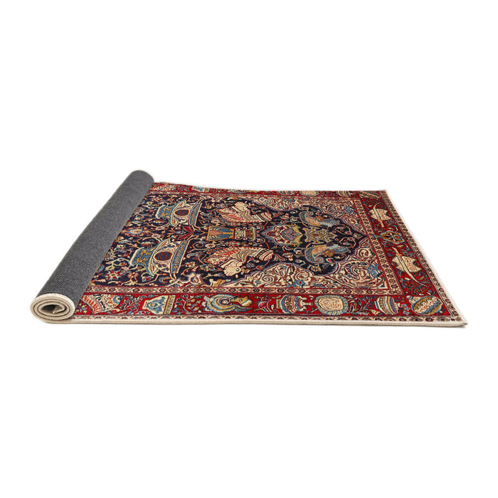 Sideview of Traditional Saffron Red Animal Rug, tr1556