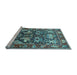 Sideview of Machine Washable Animal Light Blue Traditional Rug, wshtr1556lblu