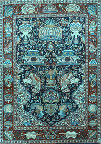 Animal Light Blue Traditional Rug, tr1556lblu