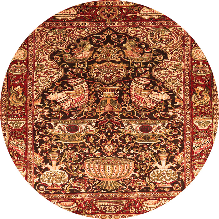 Machine Washable Animal Orange Traditional Area Rugs, wshtr1556org