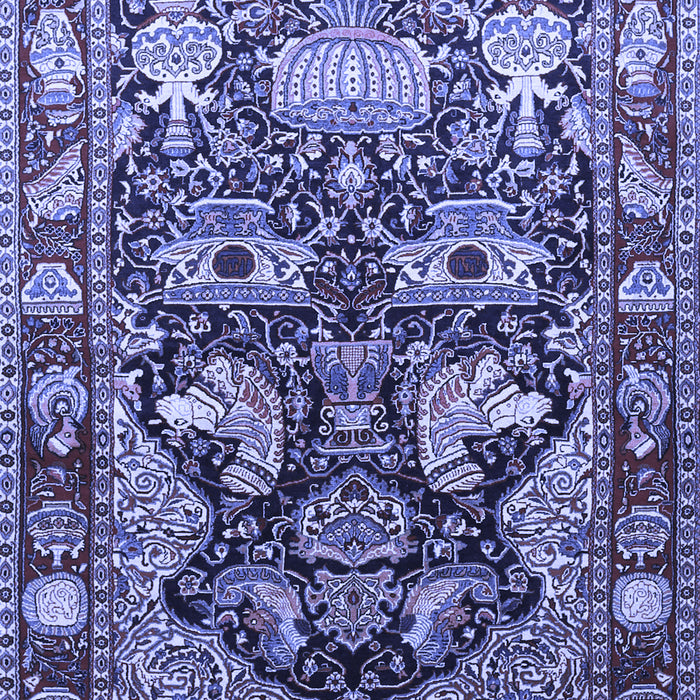 Machine Washable Animal Blue Traditional Rug, wshtr1556blu