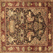 Square Animal Brown Traditional Rug, tr1556brn