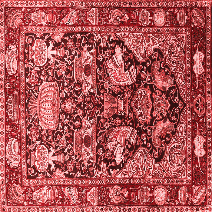 Machine Washable Animal Red Traditional Rug, wshtr1556red