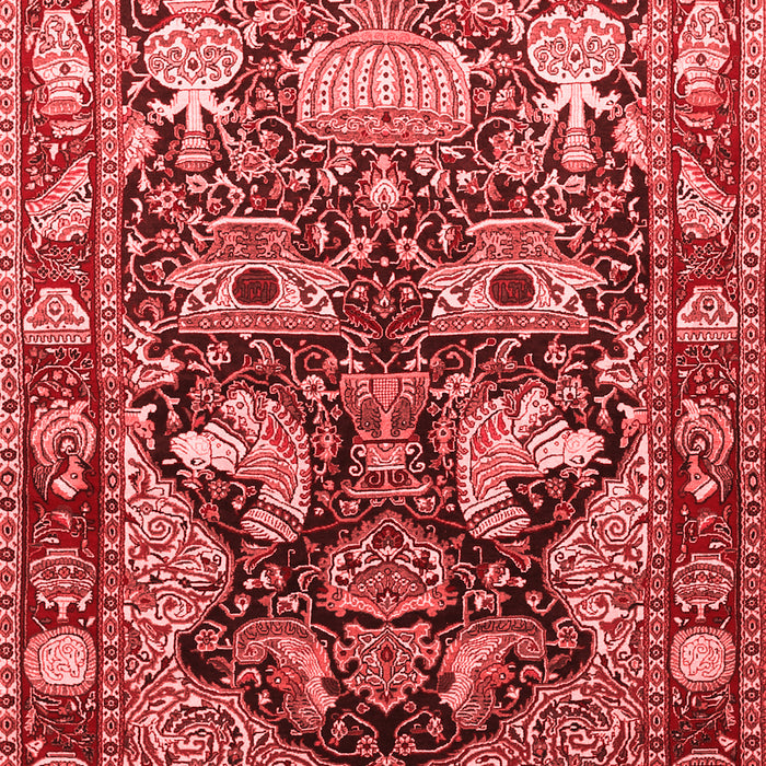 Machine Washable Animal Red Traditional Rug, wshtr1556red