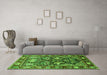 Machine Washable Animal Green Traditional Area Rugs in a Living Room,, wshtr1556grn