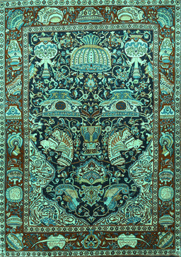 Animal Turquoise Traditional Rug, tr1556turq