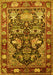 Machine Washable Animal Yellow Traditional Rug, wshtr1556yw