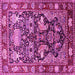 Square Animal Pink Traditional Rug, tr1556pnk