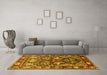Machine Washable Animal Yellow Traditional Rug in a Living Room, wshtr1556yw