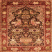 Serging Thickness of Animal Orange Traditional Rug, tr1556org