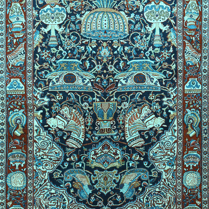 Machine Washable Animal Light Blue Traditional Rug, wshtr1556lblu