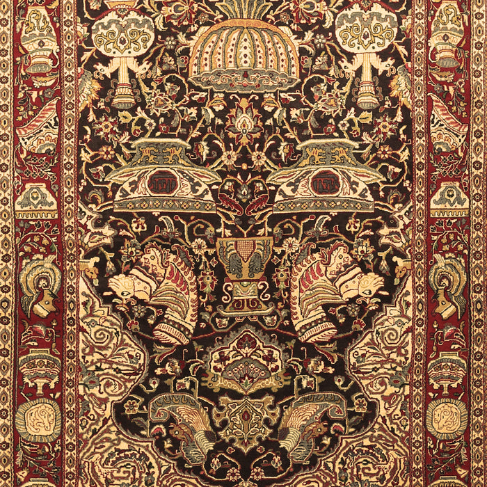 Machine Washable Animal Brown Traditional Rug, wshtr1556brn
