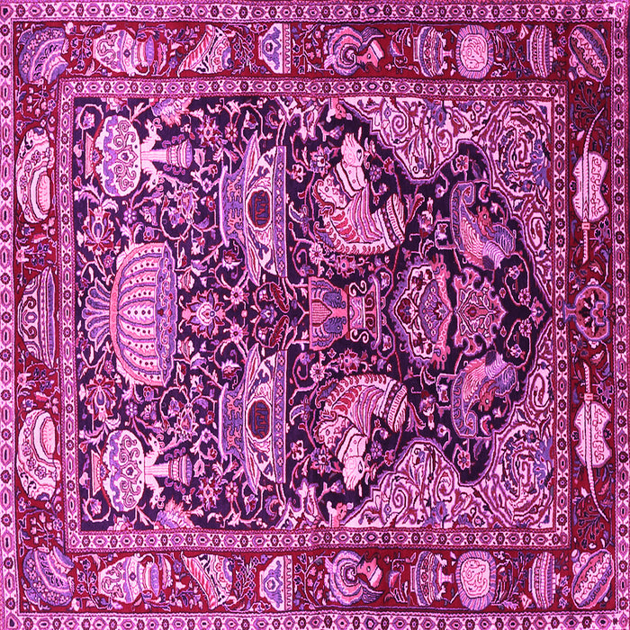 Square Machine Washable Animal Pink Traditional Rug, wshtr1556pnk